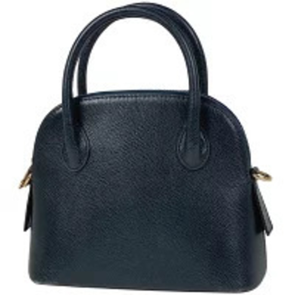 Celine 2way Shoulder Bag Leather Navy Blue
